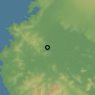 Shaded relief of the 60 km around Belén, drawn from the GMTED2010 grid
