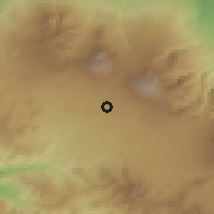 Shaded relief of the 60 km around Sabanilla, drawn from the GMTED2010 grid