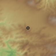 Shaded relief of the 60 km around San Antonio, drawn from the GMTED2010 grid