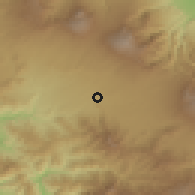 Shaded relief of the 60 km around San Antonio, drawn from the GMTED2010 grid