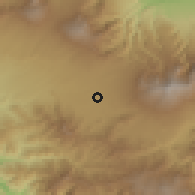 Shaded relief of the 60 km around San Francisco de Goicoechea, drawn from the GMTED2010 grid