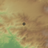 Shaded relief of the 60 km around San Ignacio, drawn from the GMTED2010 grid