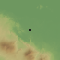 Shaded relief of the 60 km around San José, drawn from the GMTED2010 grid