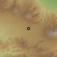 Shaded relief of the 60 km around San Josecito, drawn from the GMTED2010 grid