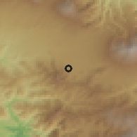Shaded relief of the 60 km around San Josecito, drawn from the GMTED2010 grid