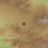Shaded relief of the 60 km around San Juan, drawn from the GMTED2010 grid