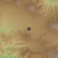 Shaded relief of the 60 km around San Rafael, drawn from the GMTED2010 grid