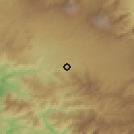 Shaded relief of the 60 km around San Rafael, drawn from the GMTED2010 grid