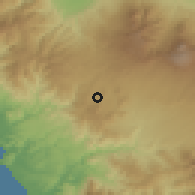 Shaded relief of the 60 km around San Rafael, drawn from the GMTED2010 grid