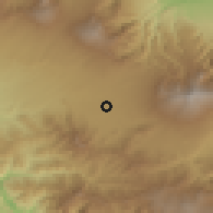Shaded relief of the 60 km around Calle Blancos, drawn from the GMTED2010 grid