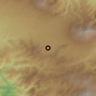 Shaded relief of the 60 km around San Rafael Arriba, drawn from the GMTED2010 grid