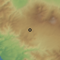 Shaded relief of the 60 km around San Roque, drawn from the GMTED2010 grid