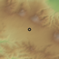 Shaded relief of the 60 km around Santa Bárbara, drawn from the GMTED2010 grid