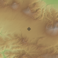 Shaded relief of the 60 km around Santa Rosa, drawn from the GMTED2010 grid