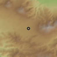 Shaded relief of the 60 km around Santo Tomás, drawn from the GMTED2010 grid