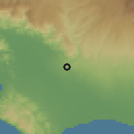 Shaded relief of the 60 km around Canoas, drawn from the GMTED2010 grid