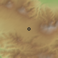 Shaded relief of the 60 km around San Vicente, drawn from the GMTED2010 grid