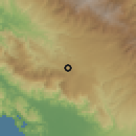 Shaded relief of the 60 km around San Vito, drawn from the GMTED2010 grid