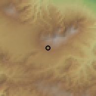 Shaded relief of the 60 km around Tierra Blanca, drawn from the GMTED2010 grid