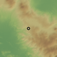 Shaded relief of the 60 km around Tilarán, drawn from the GMTED2010 grid