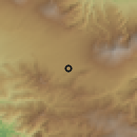 Shaded relief of the 60 km around Tirrases, drawn from the GMTED2010 grid