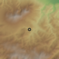 Shaded relief of the 60 km around Tucurrique, drawn from the GMTED2010 grid