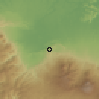 Shaded relief of the 60 km around Turrícares, drawn from the GMTED2010 grid