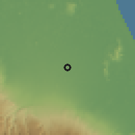 Shaded relief of the 60 km around Cariari, drawn from the GMTED2010 grid