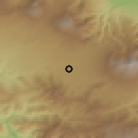 Shaded relief of the 60 km around Uruca, drawn from the GMTED2010 grid