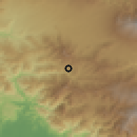 Shaded relief of the 60 km around Vuelta de Jorco, drawn from the GMTED2010 grid