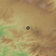 Shaded relief of the 60 km around Colón, drawn from the GMTED2010 grid