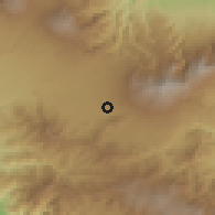 Shaded relief of the 60 km around Concepción, drawn from the GMTED2010 grid
