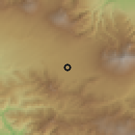 Shaded relief of the 60 km around Damas, drawn from the GMTED2010 grid