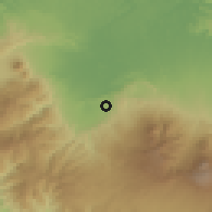 Shaded relief of the 60 km around Florencia, drawn from the GMTED2010 grid