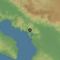 Shaded relief of the 60 km around Golfito, drawn from the GMTED2010 grid