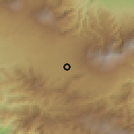 Shaded relief of the 60 km around Granadilla, drawn from the GMTED2010 grid