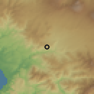 Shaded relief of the 60 km around Guácimo, drawn from the GMTED2010 grid