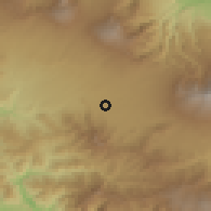 Shaded relief of the 60 km around Asunción, drawn from the GMTED2010 grid