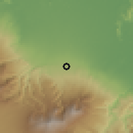 Shaded relief of the 60 km around Guápiles, drawn from the GMTED2010 grid