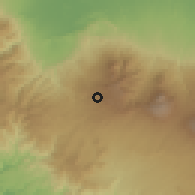 Shaded relief of the 60 km around Laguna, drawn from the GMTED2010 grid