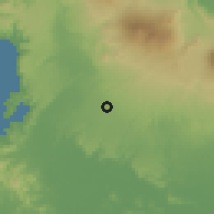 Shaded relief of the 60 km around Liberia, drawn from the GMTED2010 grid