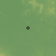 Shaded relief of the 60 km around Los Chiles, drawn from the GMTED2010 grid