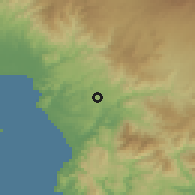 Shaded relief of the 60 km around Mastate, drawn from the GMTED2010 grid