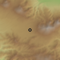 Shaded relief of the 60 km around Mata de Plátano, drawn from the GMTED2010 grid