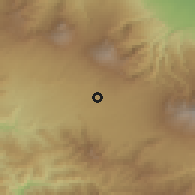 Shaded relief of the 60 km around Mercedes, drawn from the GMTED2010 grid