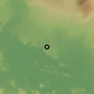 Shaded relief of the 60 km around Mogote, drawn from the GMTED2010 grid