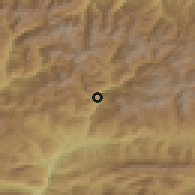Shaded relief of the 52 km around Aixovall, drawn from the GMTED2010 grid
