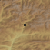 Shaded relief of the 52 km around Certés, drawn from the GMTED2010 grid