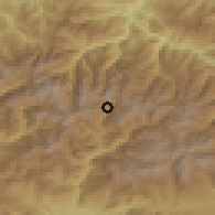 Shaded relief of the 52 km around El Serrat, drawn from the GMTED2010 grid