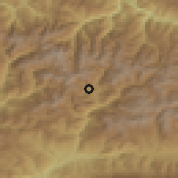 Shaded relief of the 52 km around Erts, drawn from the GMTED2010 grid